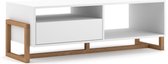 Scandinavische Salontafel Wit Reza – Massief Beukenhout Moderne Look – Witte Salon Tafel – Witte Koffietafel – Perfecthomeshop