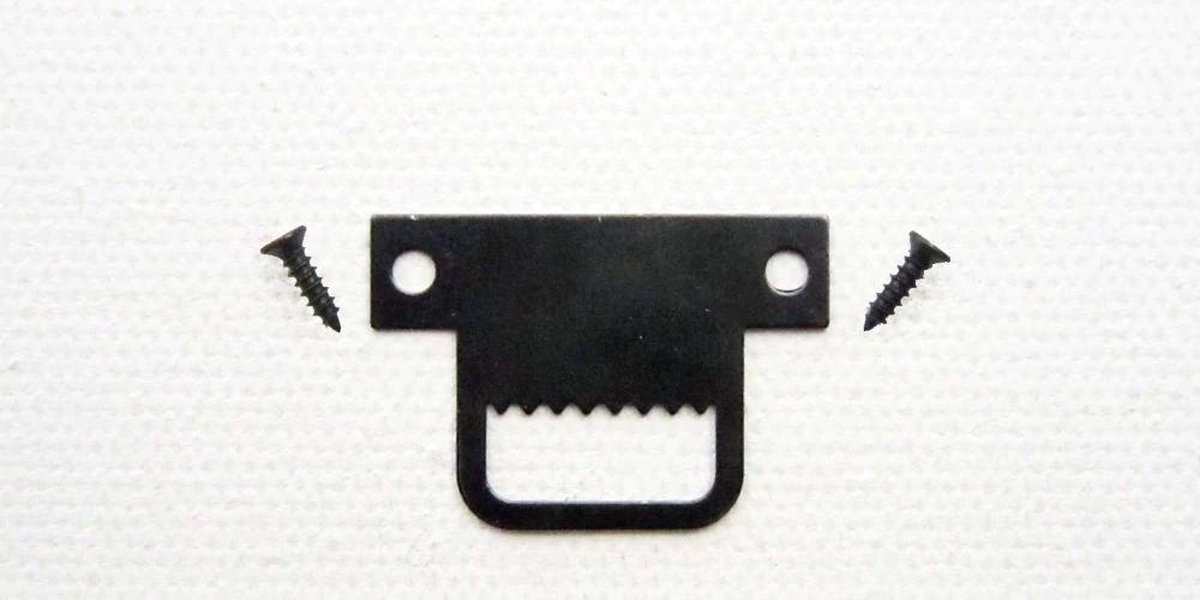 Schilderijhaken ophanghaken - Plat recht - 32 x 22 mm (middel zwaar) - zwart (5 stuks)