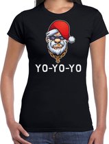 Gangster / rapper Santa fout Kerst shirt / Kerst t-shirt zwart voor dames - Kerstkleding / Christmas outfit L