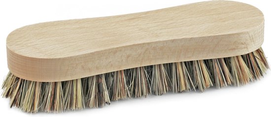 Schrobborstel hout achtvormig - Schoonmaakartikelen/schoonmaakborstels - 17 cm