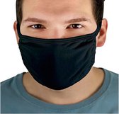 4x Zwarte herbruikbare mondkapjes voor volwassenen - Wasbare mondmaskers