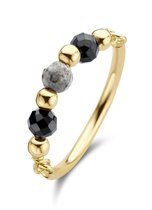 Casa Jewelry Ring Nero S 56 - Zilver - Goud Verguld