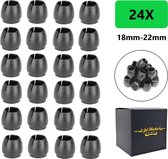 Stoelpoot Beschermers - Ø18mm-22mm - Siliconen Doppen - Stoelpoot Viltjes - Rond - Zwart