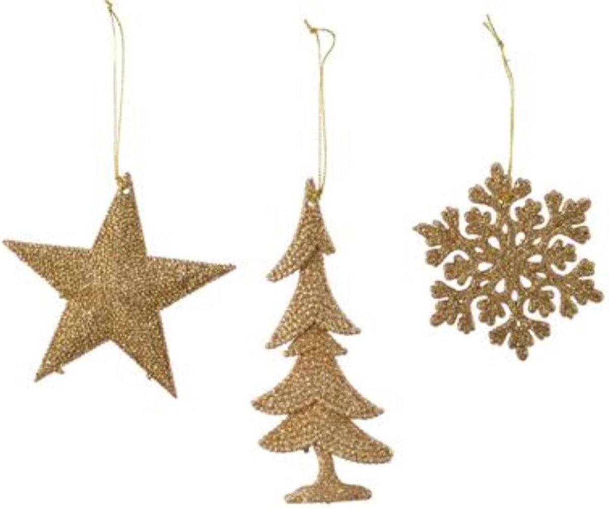 Boomdecoratie - Glitter Sneeuwvlok, Ster of Kerstboom Hanger