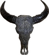 Skull Echt Grijs - Skull - Buffelschedel - Schedel - Dierenschedel - Ibiza skull - Buffalo - Grijs - 90 cm breed