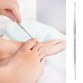 BeautyTools Pedicure Nagelheffer – Nagellifter Voor Ingegroeide Teennagels en Nagelhoeken - Dubbelzijdig 4 mm (18.5 cm) – Inox (NL-0263)