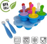 Southland Contenants de stockage des aliments pour bébés avec cuillères en silicone – Sans BPA – plateau de congélation pour bébé – Préserver le lait maternel – Bâtons de popsicle