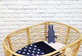 Couverture de lit de bébé Bliss Star bleu foncé - 75x90cm
