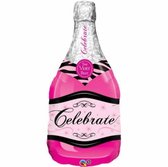 Ballon champagne fles roze