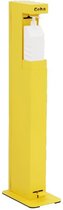 Type bright color –staande desinfectie dispenser zuil- Met voetbediening. Maatvoering H1021 x B100 x D200 mm - 10.6 kg - Verstelbare Houder voor verschillende typen flessen 160-240mm. Incl. lege navulfles + pomp 1 liter. Kleur geel RAL 1018.