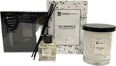 Geurset Go sparkle - Geurstokjes - geurkaars - geurzakje  - Giftset - Zeep - cadeaupakket - Valentijn - Verjaardag - Thuisblijvertjes - cadeau - cadeau voor vrouw - vrouwen cadeautjes - gesch