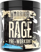 Warrior RAGE - Pre Workout - 392 gram - 45 Doseringen - Extreme sterke dosering - Blazin' Blue Raz smaak
