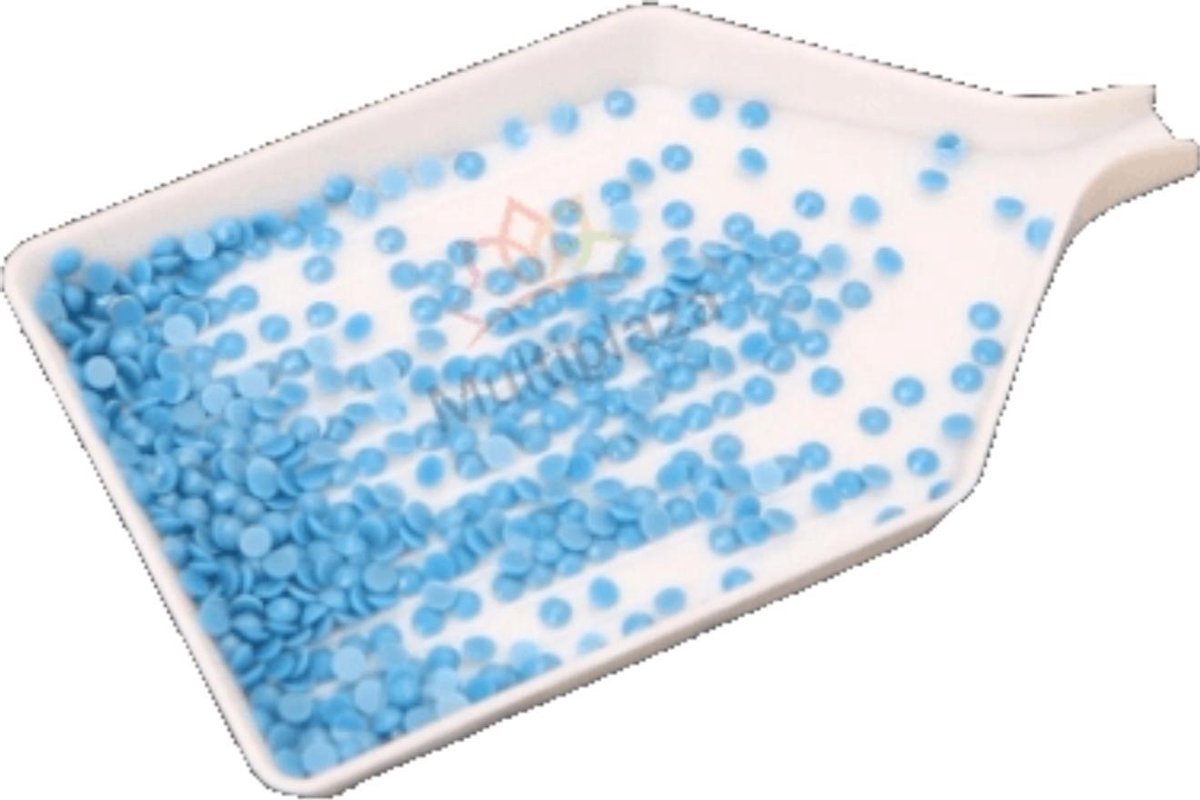 Diamond painting ● SCHUDBAKJE ● "Multiplaza" met tuitje ● wit ● hobby ● rhinestones ● strassteentjes