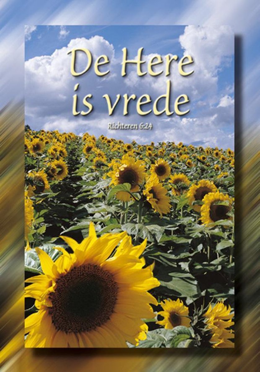 Wenskaart 10x15 cm - De Here is vrede - met Bijbeltekst - set van 10 inclusief enveloppe