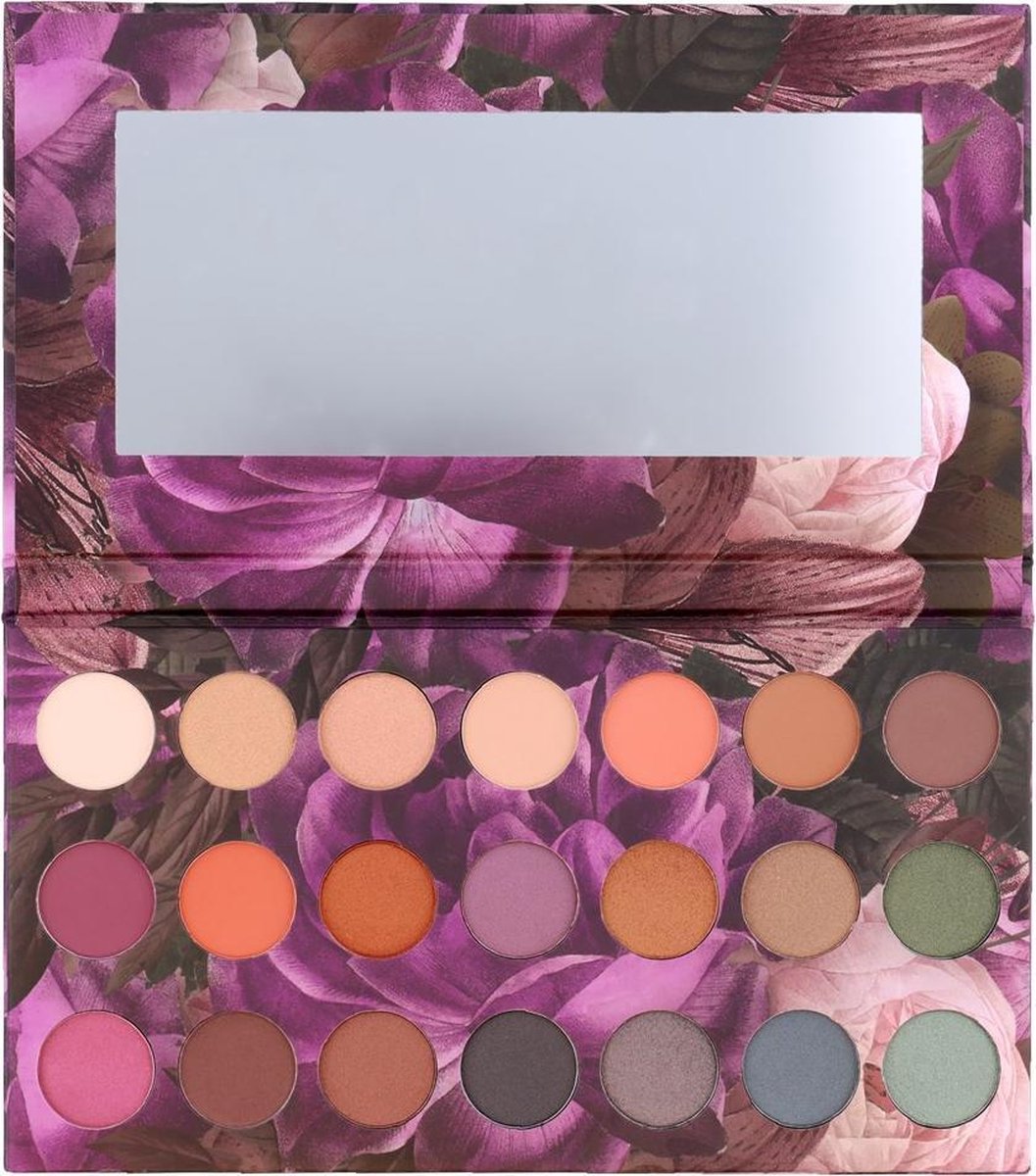 Oogschaduw Palette - 21 Prachtige Bloemige Kleuren - Nat of Droog Gebruik - Incl Spiegel