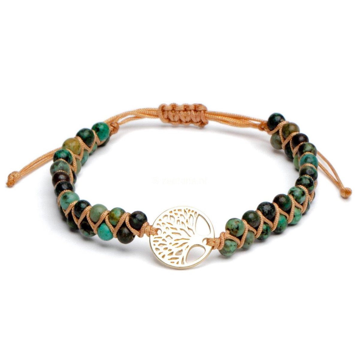 Zentana Bohemian Armband Afrikaans Turkoois Tree of life Verstelbaar