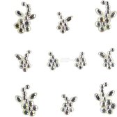 YOU Nails Nail Art Tattoo Design Nail Stickers 1 Vel - 10 Stickers - Flowers - white