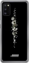 6F hoesje - geschikt voor Samsung Galaxy A41 -  Transparant TPU Case - White flowers in the dark #ffffff