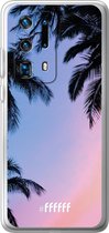 Huawei P40 Pro+ Hoesje Transparant TPU Case - Sunset Palms #ffffff