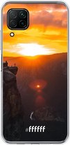 Huawei P40 Lite Hoesje Transparant TPU Case - Rock Formation Sunset #ffffff