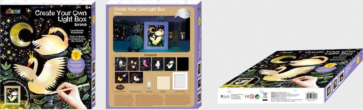 AVENIR Scratch Art - Lichtdoos - Met Led-Lichtstrip - 6 Jaar