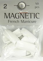 Magnetic - Nail Tips -French Manicure Maat 2 - kunstmatige vingernagels - 50 stuks
