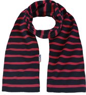 Bretonse streep sjaal Donkerblauw met rode strepen 15x140cm
