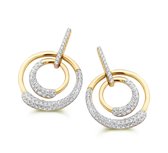 Silver Rose -EA2113G- Oorbellen -925 Zilver 14 Karat verguld -Cubic Zirkonia
