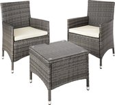 tectake - Wicker tuinset Athene grijs - 403586