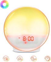 Wake Up Light – Wekker met 7 LED kleuren en radio – Wekkerradio met snooze – Nachtlamp