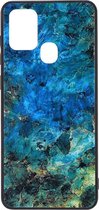 Shop4 - Samsung Galaxy A21s Hoesje - Harde Back Case Marmer Kleurrijk