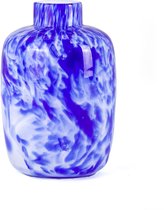 Design vaas Toronto - Fidrio DELFTS BLUE - glas, mondgeblazen - hoogte 15 cm