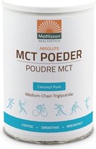 Mattisson - MCT Poeder - Kokosnoot Olie Basis - Lichtzoete Melkachtige Smaak - Medium-Chain Triglyceride Vetzuur - Vegan Voedingssupplement - 350 Gram