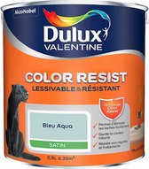 Dulux Valentine Color Resist - Muur&houtwerkverf - 'Blauwe Aqua' Satin 2.5L