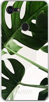 Google Pixel 3 XL Hoesje Transparant TPU Case - Tropical Plants #ffffff