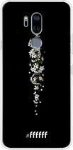 6F hoesje - geschikt voor LG G7 ThinQ -  Transparant TPU Case - White flowers in the dark #ffffff