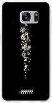 6F hoesje - geschikt voor Samsung Galaxy S7 -  Transparant TPU Case - White flowers in the dark #ffffff