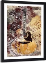 Foto in frame Abstracte gitaar, 80x120, bruin/beige, Premium print