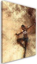 Schilderij Dansend meisje, 2 maten, beige, Premium print