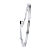 Lucardi Dames Armband mat/glans zirkonia - Echt Zilver - Armband - Cadeau - Moederdag - Stijlvol - Zilverkleurig