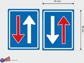 Voorrang Op Tegemoetkomend Verkeer verkeersbord sticker  set 2 stuks (M)