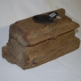 ZoeZo Design - sober - stoer - Grote Robuuste houten kaarshouder - kandelaar - handmade - BxHxD 32 x 16 x 15 cm