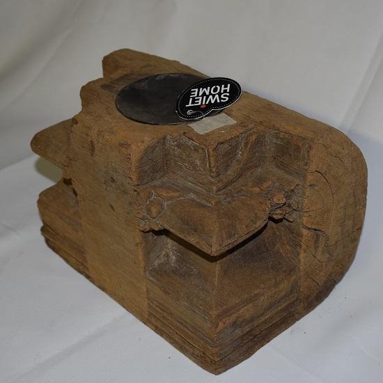 ZoeZo Design - stoer - sober - Grote Robuuste houten kaarshouder - kandelaar 23 x 15.5 x 15 cm