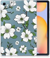 Back Cover Samsung Galaxy Tab S6 Lite | Tab S6 Lite 2022 Tablethoesje met Naam Dogwood Flowers met transparant zijkanten