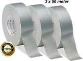 Duct tape Ducktape Extra Sterk Grijs - 50 mtr x 5 cm - 3 Rollen