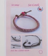 12360-6004  Bracelet Set Pink (Roze DIY armband set)