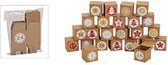 Adventskalender Set van 24 kartonnen dozen Bruin