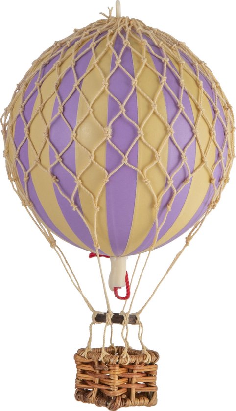 Authentic Models - Luchtballon Floating The Skies - Luchtballon decoratie - Kinderkamer decoratie - Lavendel - Ø 8,5cm