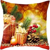 Kussenhoes Kerst Rood en Goud Met Kerstcadeautjes  (500160)