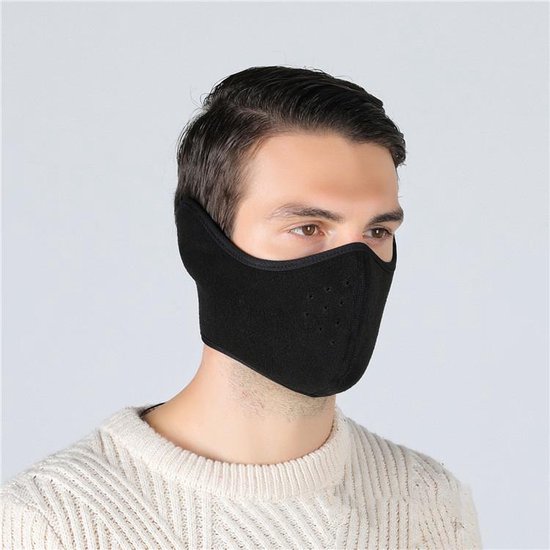 Facemask - Mondmasker Oorverwarmer - Nekwarmer - Ski Masker - Ski Sjaal - Zwart -... | bol.com